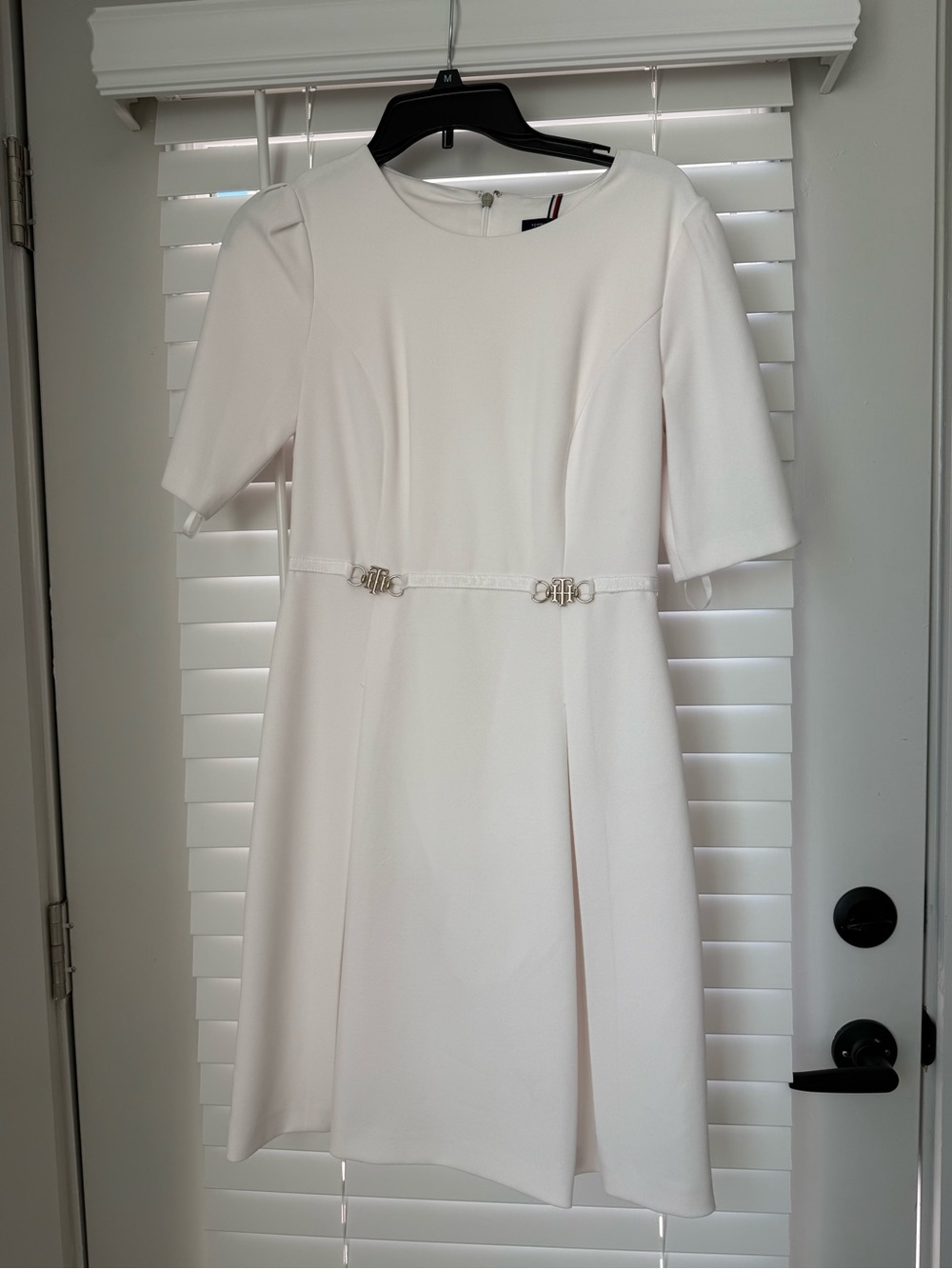 Tommy Hilfiger Classic White Short-Sleeve A-Line Dress